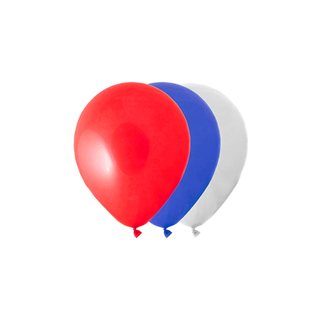 Globo 09 Standard B Blanco/Rojo/Azul X 25
