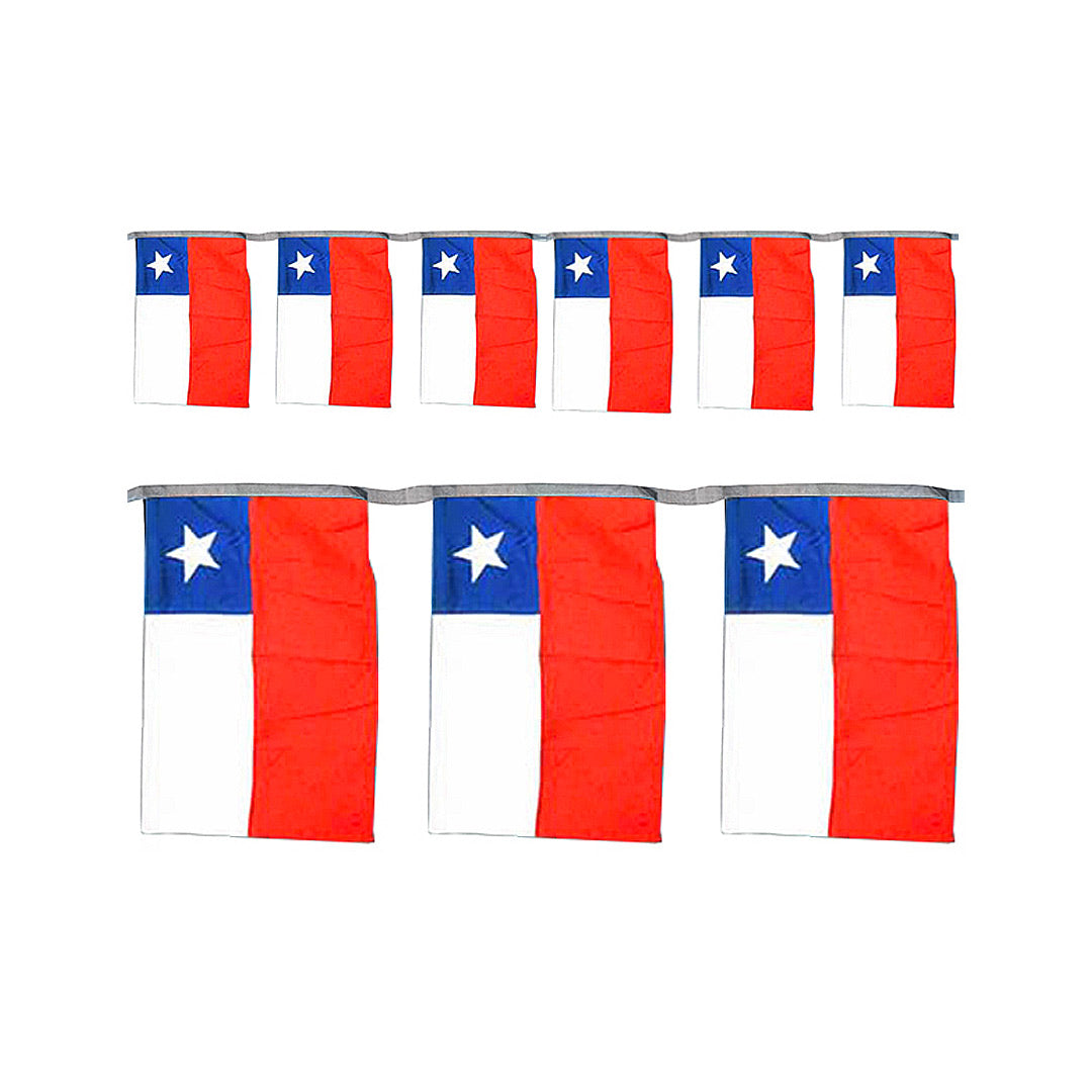 Guirnalda Bandera Chile 3 Metros X12 Uni