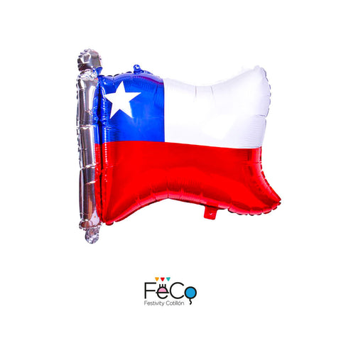 Globo Metalico 64 X 55Cm Bandera Chile