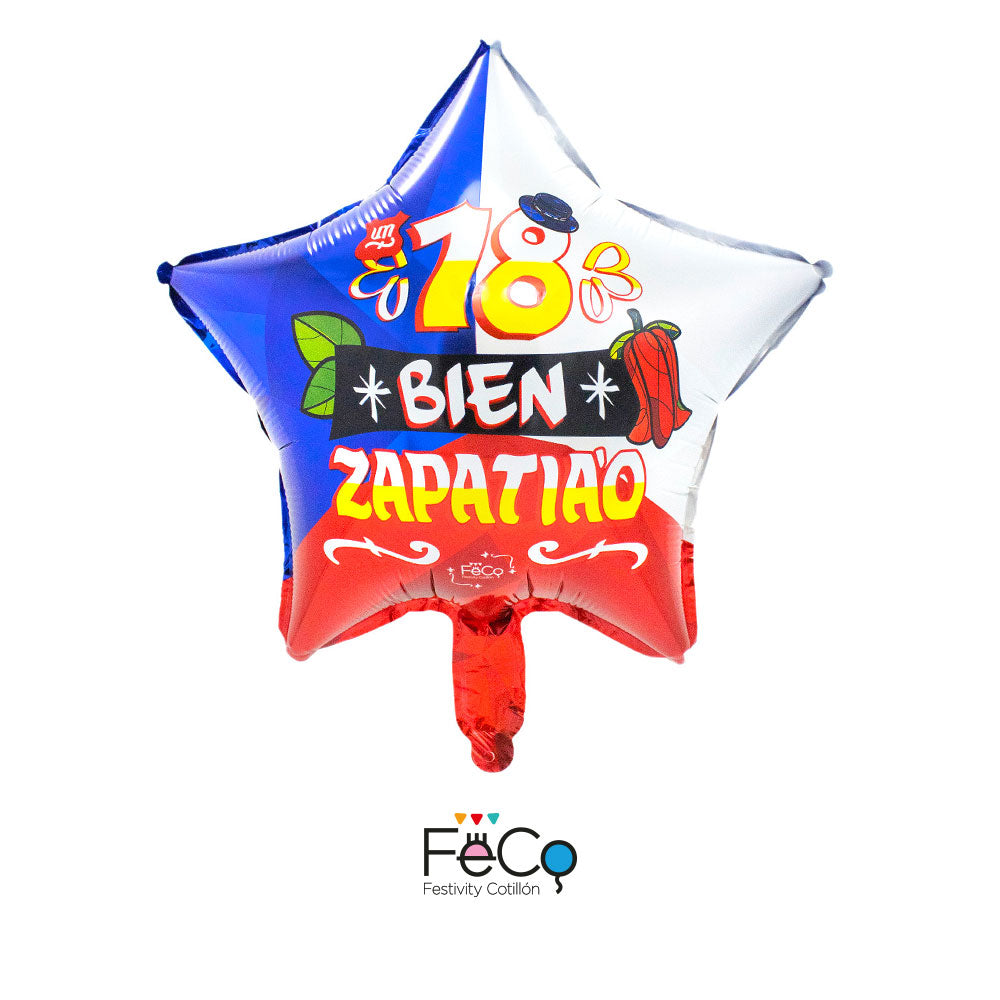 Uyuiii Globo Metalico 18 Estrella Zapatiao X12