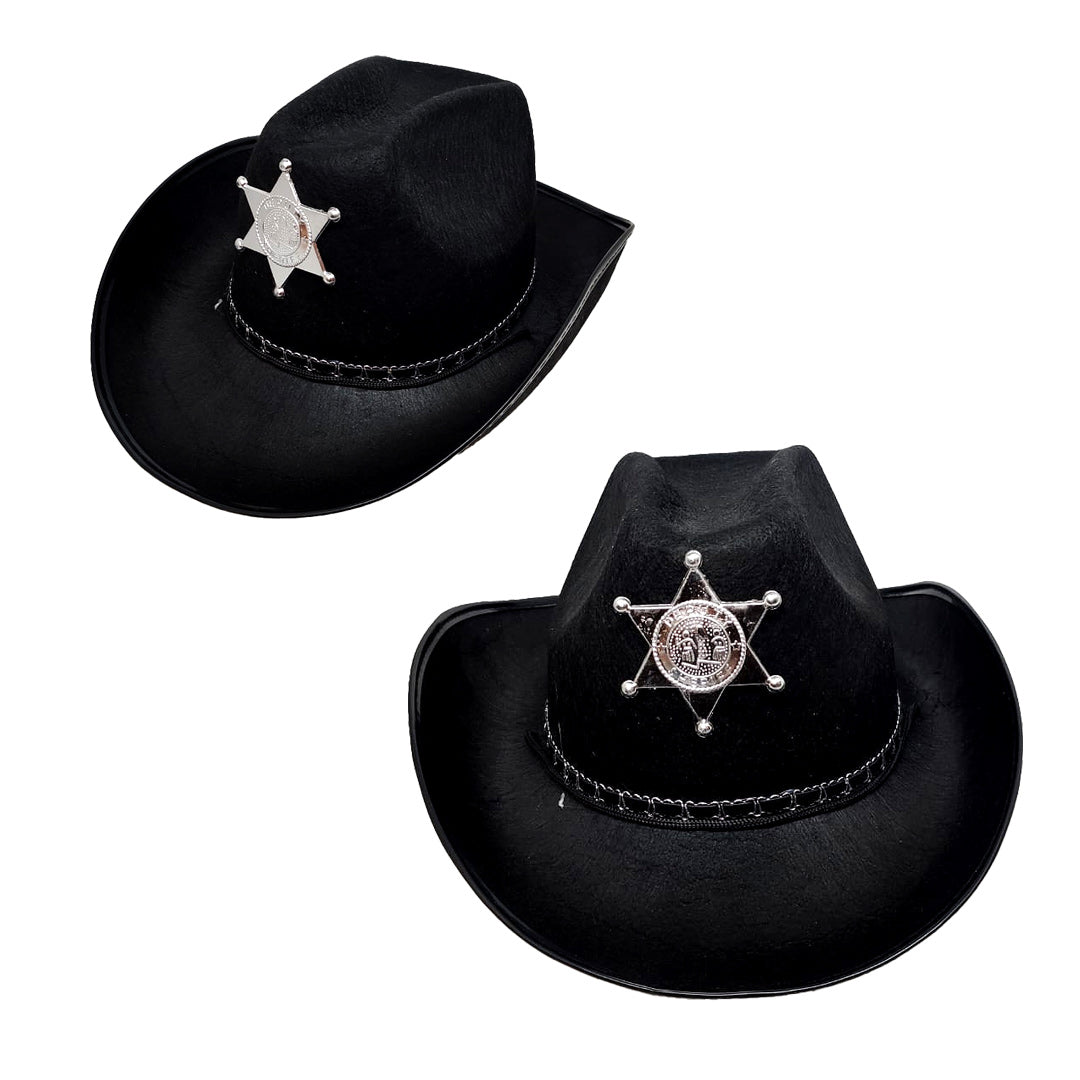 Sombrero Vaquero Sherif Negro X1 Uni