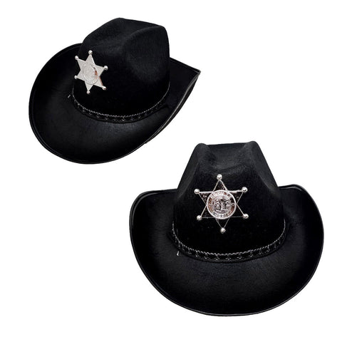Sombrero Vaquero Sherif Negro X1 Uni