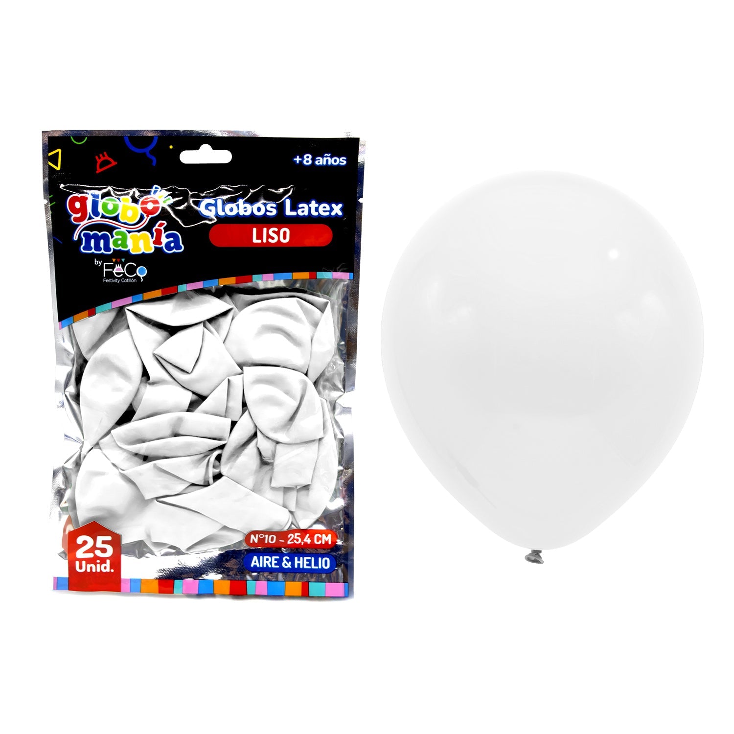 Globo 10 B Blanco X25Uni