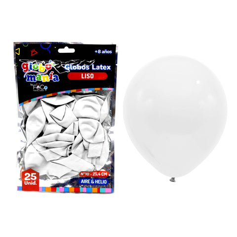 Globo 10 B Blanco X25Uni
