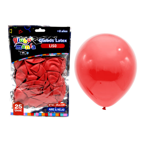 Globo 10 B Rojo X25Uni