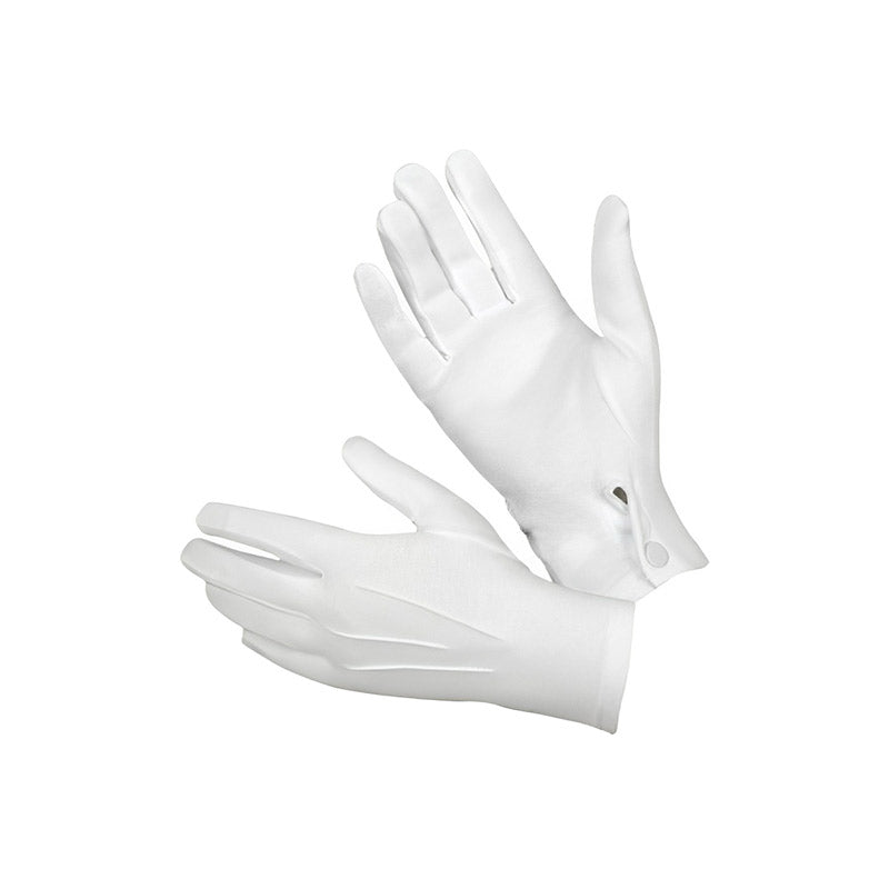 Guante Blanco Desfile Grande Broche  X10Par