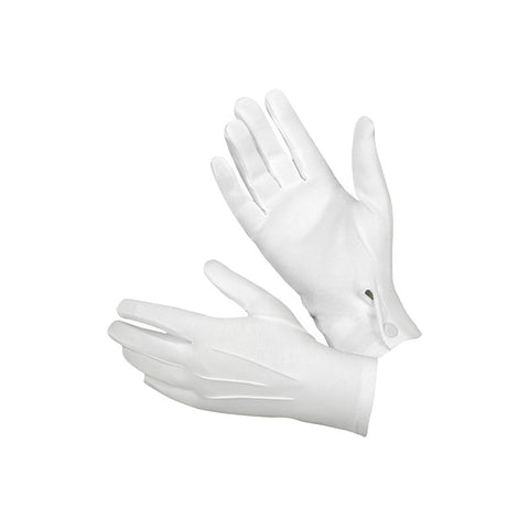Guante Blanco Desfile Grande Broche  X10Par