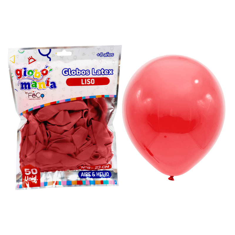 Globo 09 Standard A Rojo X 50