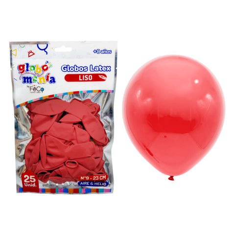 Globo 09 Standard B Rojo X 25