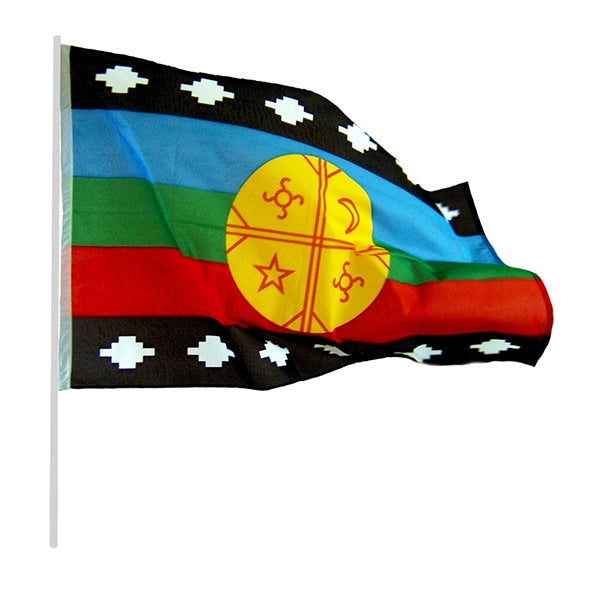 Bandera Mapuche 60 X 90 Palito X12 Uni