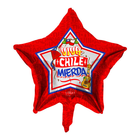 Uyuiii Globo Metalico 18 Estrella Viva Chile X12
