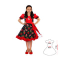 Vestido Huasa Chinita Copihue Rojo/Negro
